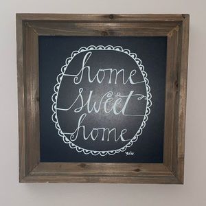 Farmhouse Home Sweet Home Chalk Board Look Wall Art